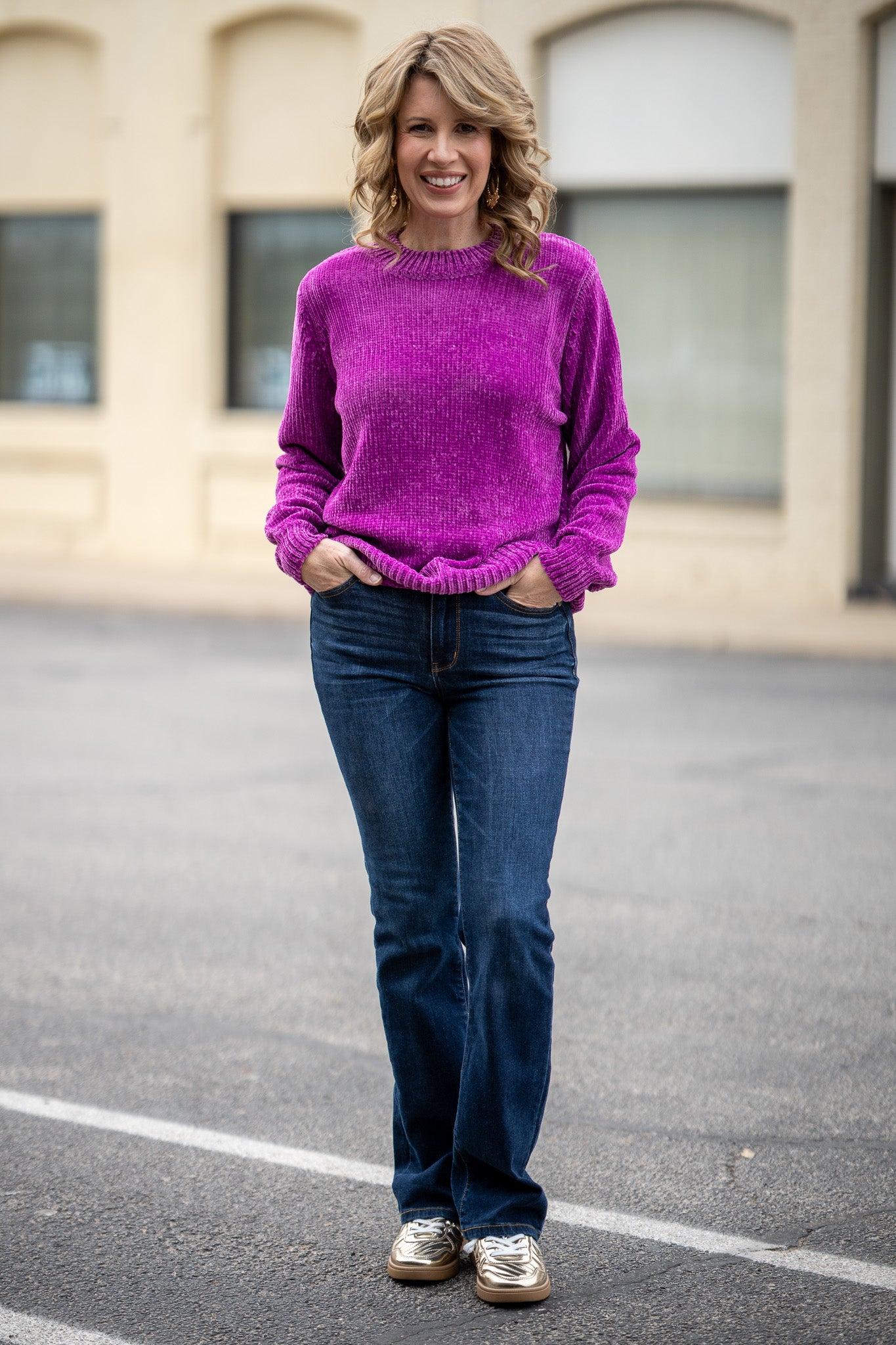 Cozy Up Violet Chenille Sweater