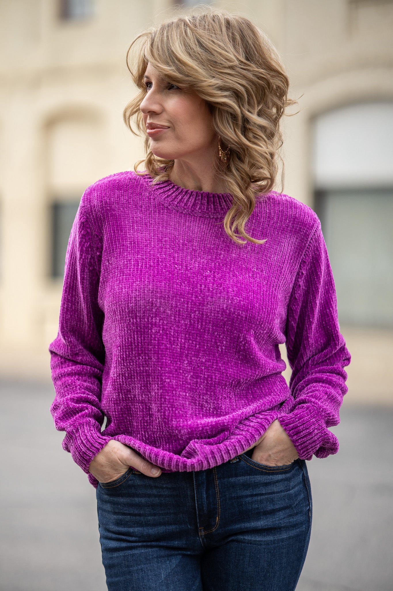 Cozy Up Violet Chenille Sweater