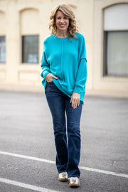 Plush Ease Teal Pullover