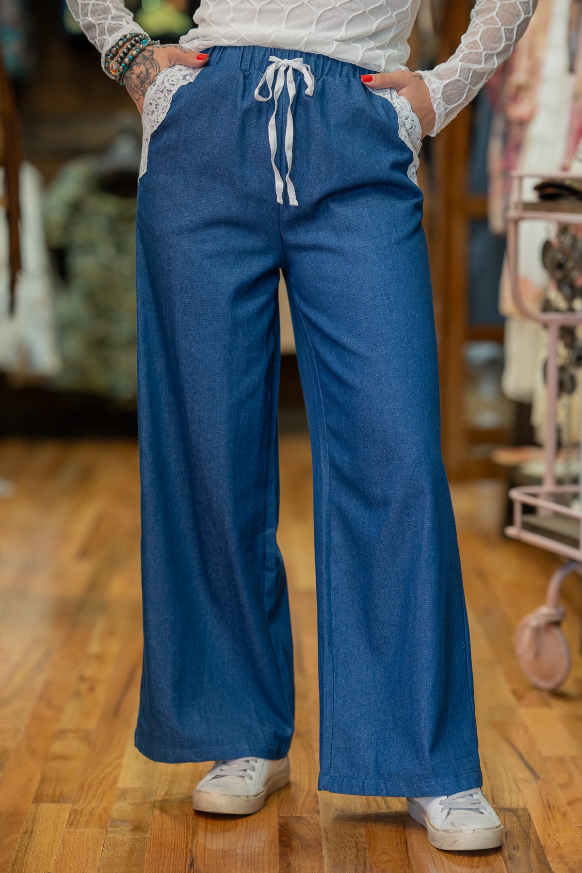 Lynette Lace Denim Pants