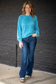 Cozy Up Teal Chenille Sweater