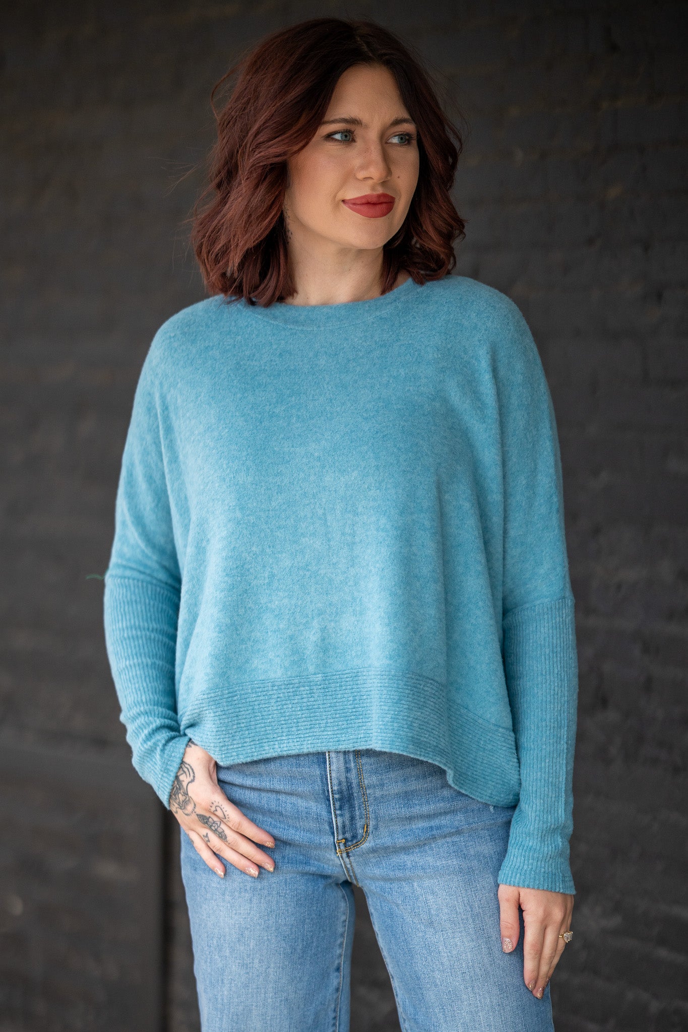 The Cloud Soft Dusty Teal Dolman