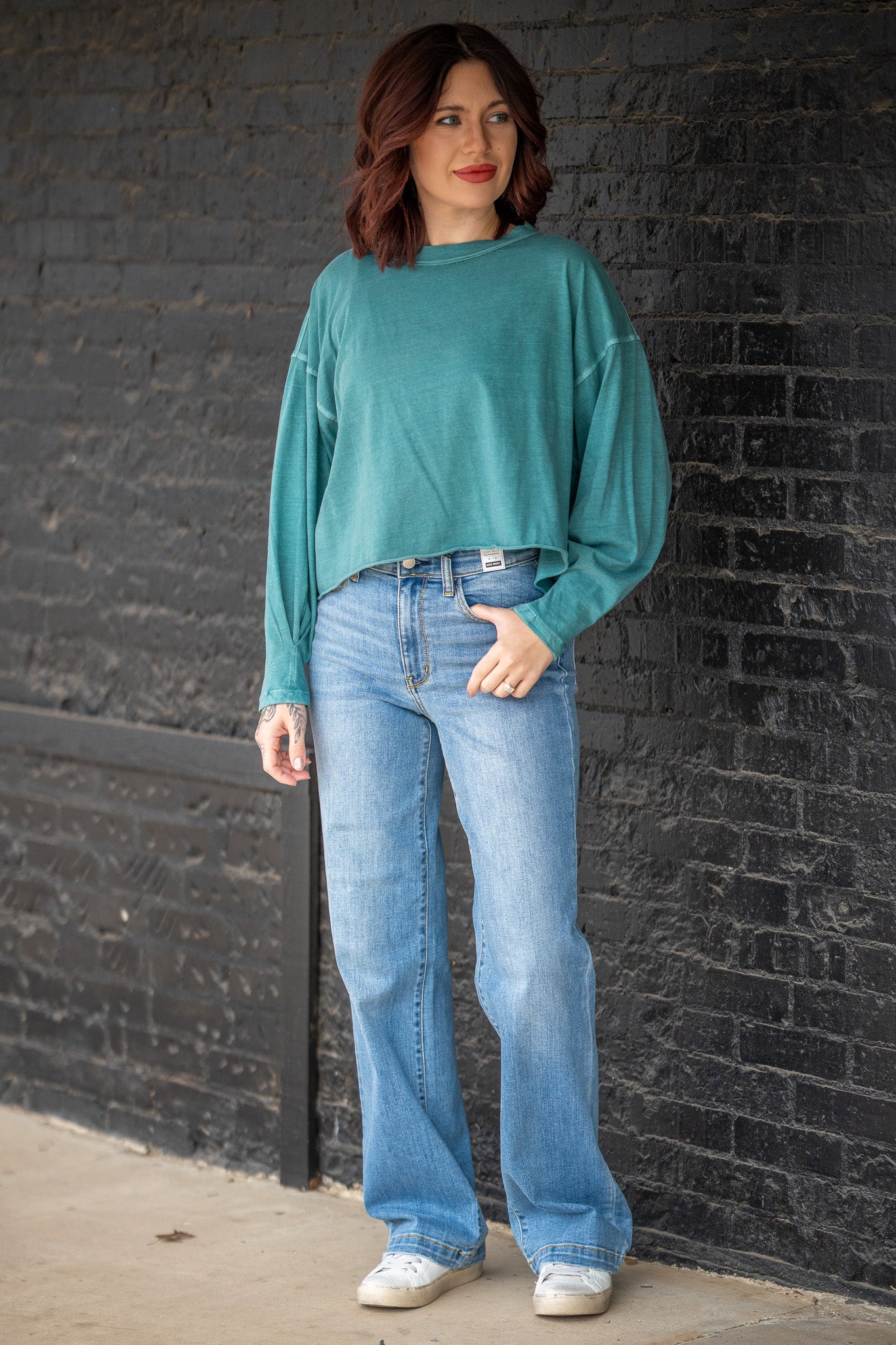 Everyday Ease Teal Boxy Tee