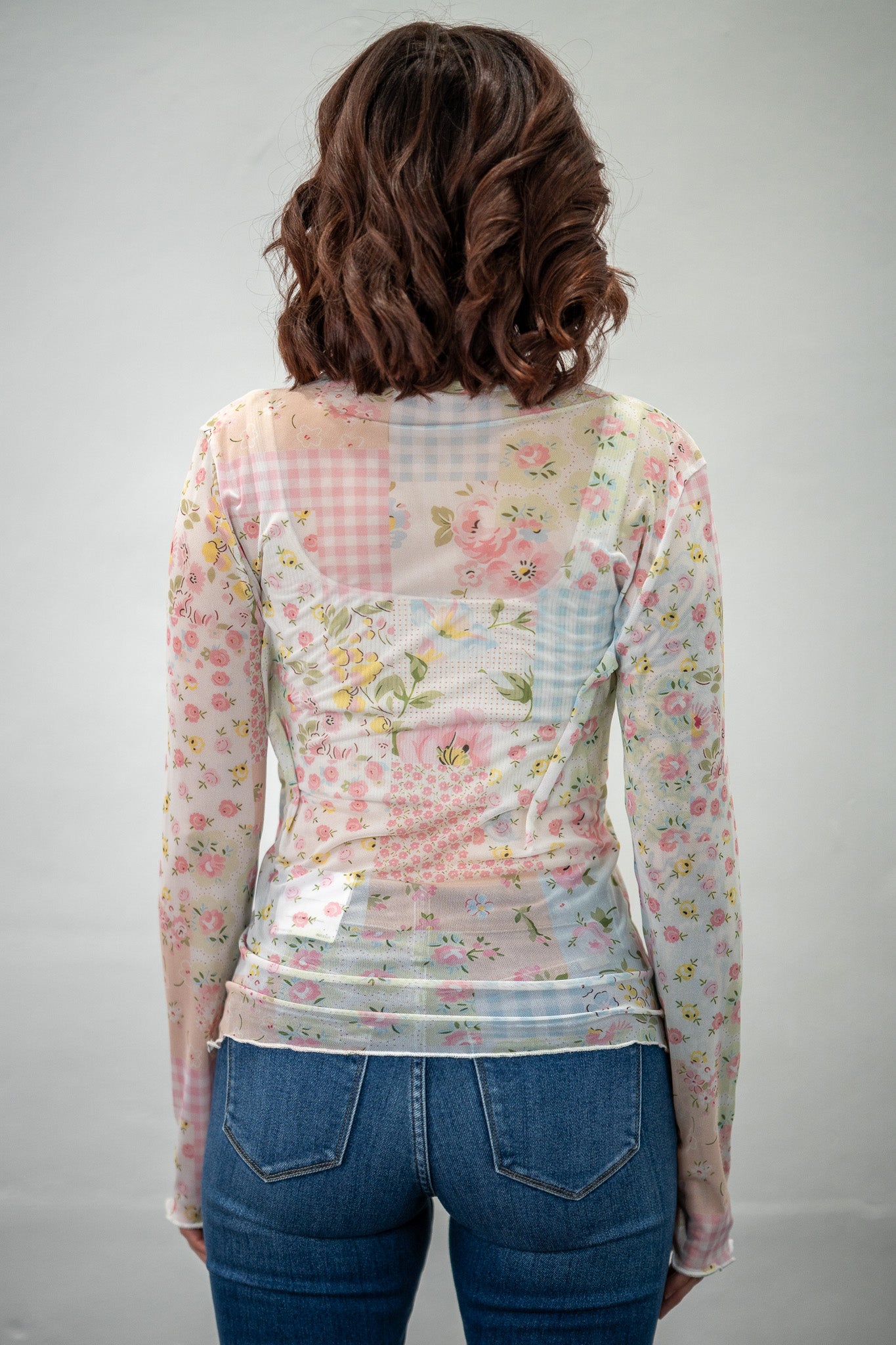 Cottage Blooms Mesh Top
