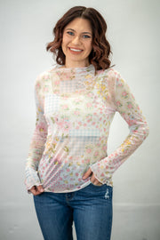 Cottage Blooms Mesh Top
