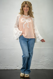 Bow Belle Lace Sleeve Top