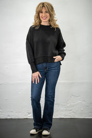 Tone It Down Black Sweater