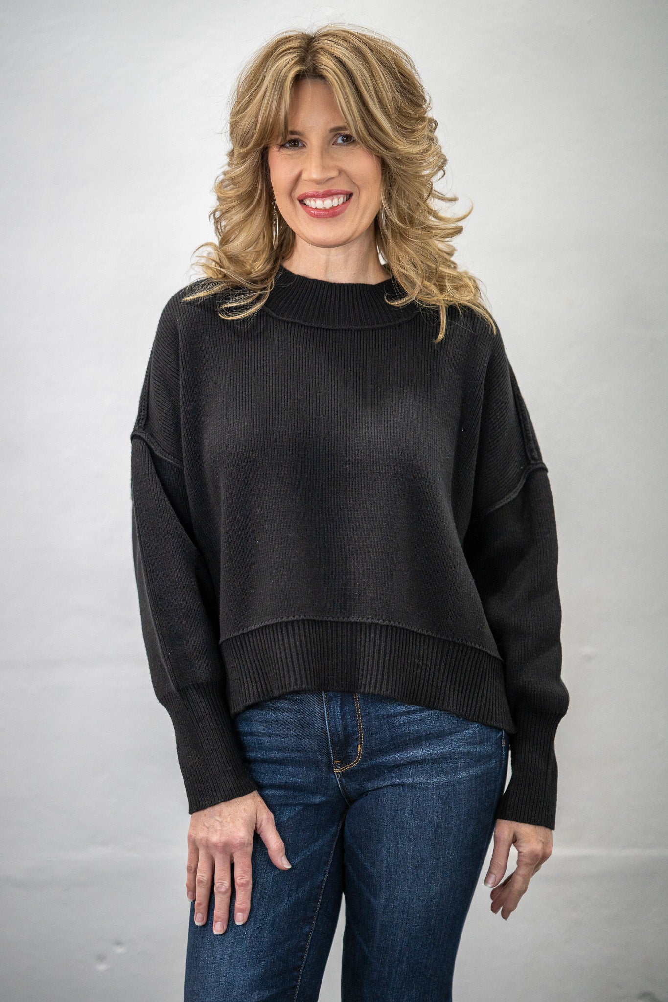 Tone It Down Black Sweater