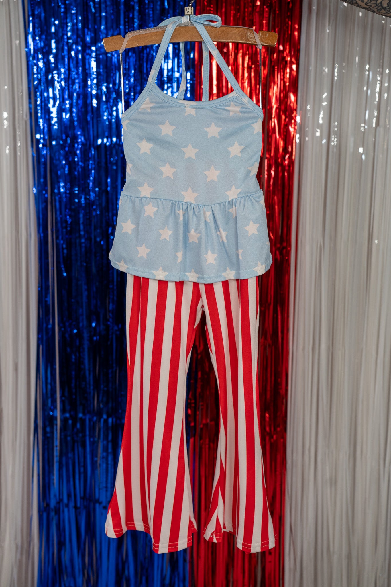 Star-Spangled Style Halter Top Set