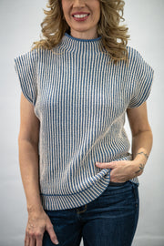 Rachel Blue Knit Vest Top