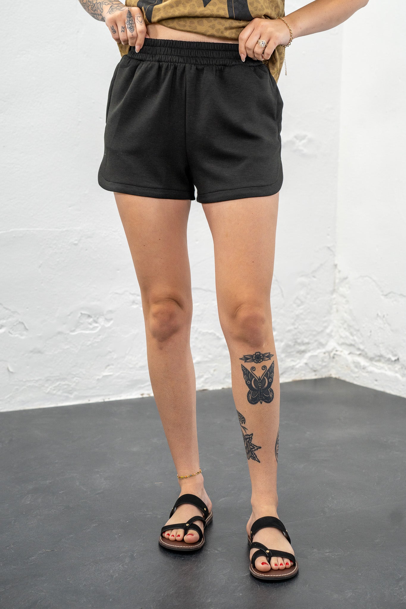 Jessie Black Scuba Shorts