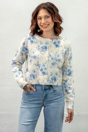 Sunday Tea Blue Floral Cardigan