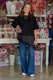 Polly Black Lace Top