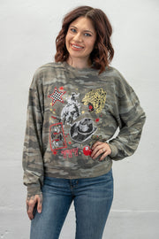 Western Collage Camo Sweatshirt