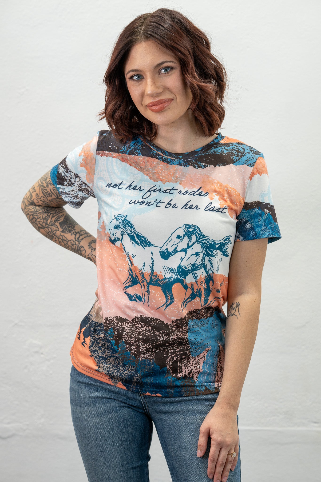 Running Horses Printed Tee