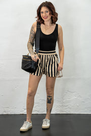 Coleen Black Striped Shorts