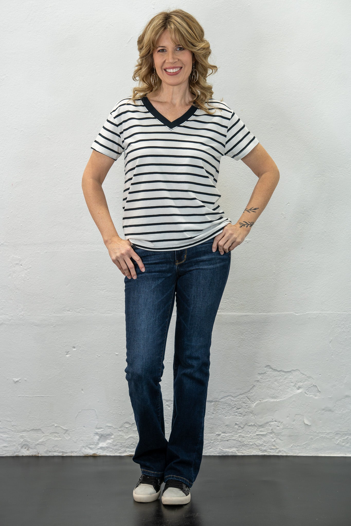 Rebecca V-Neck Black Top