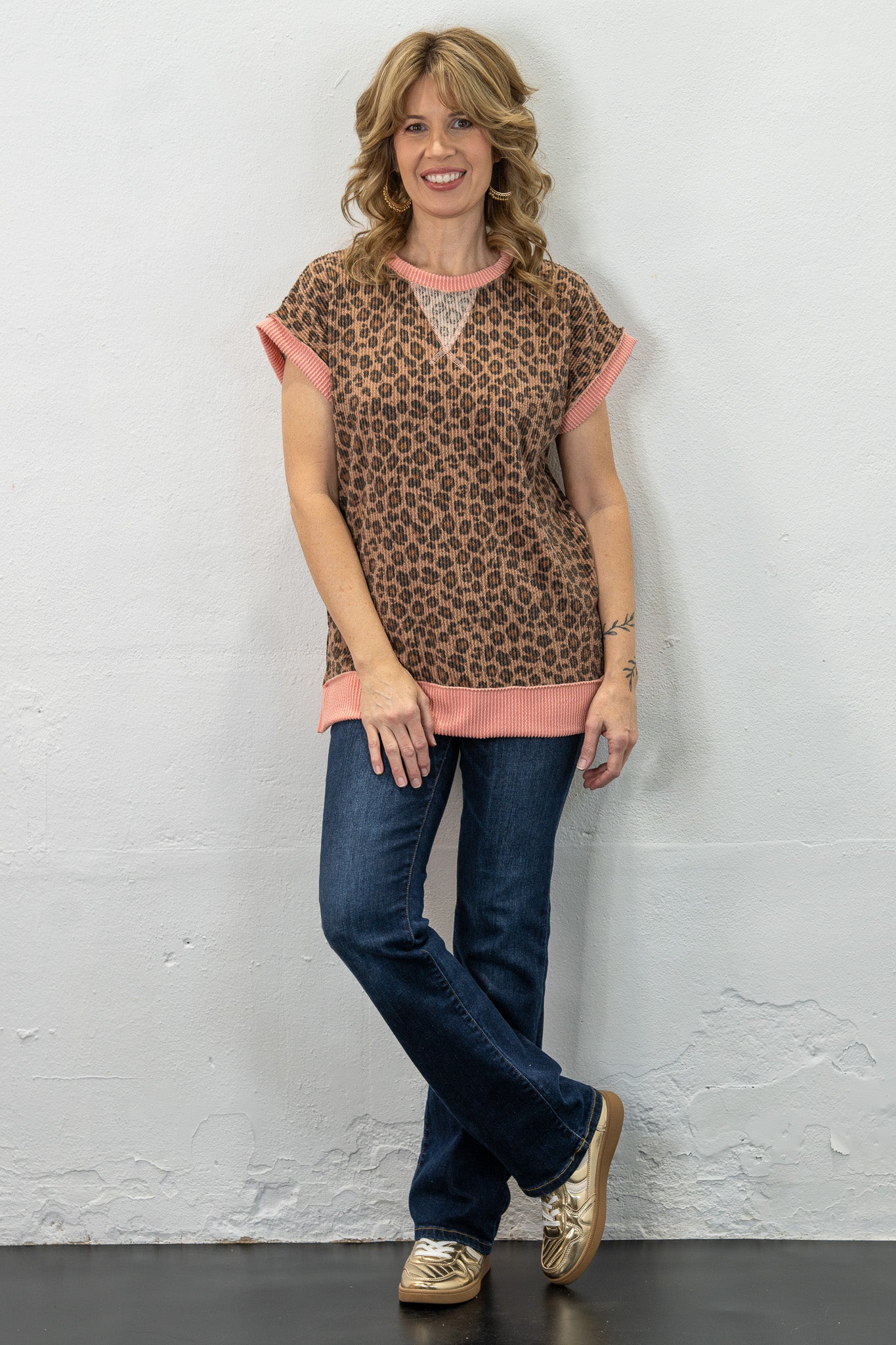 Christie Leopard Peach Top
