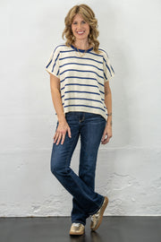 Julia Navy Striped Top