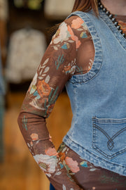Desert Floral Mesh Top