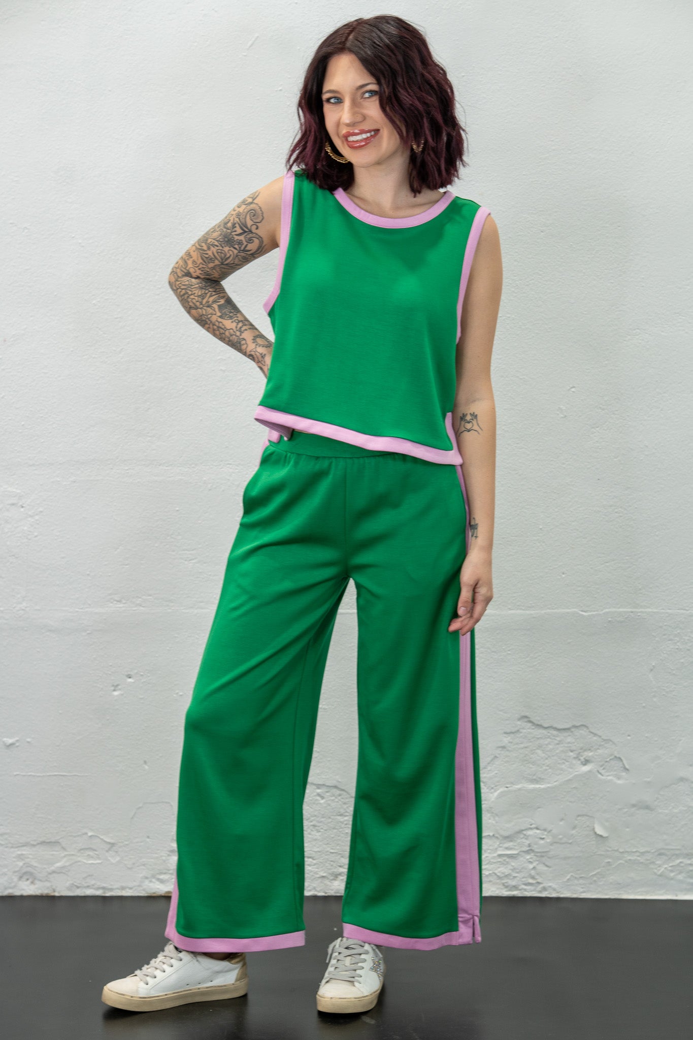 Boss Babe Pink & Green Top