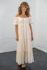 Making Waves Cream Tiered Dress