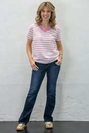 Rebecca V-Neck Pink Top