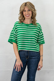 Refined Comfort Green Striped Top