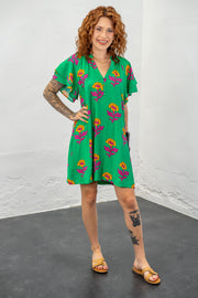 Marigold Island Flutter Sleeve Dress