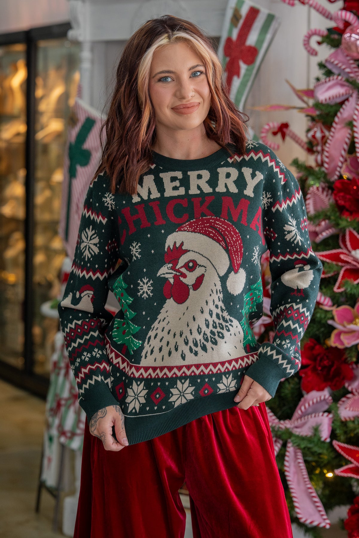 Merry Chickmas Knit Sweater