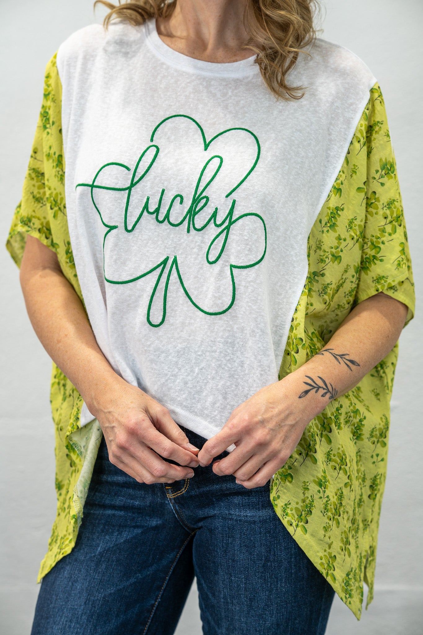 Lucky Clover Poncho Top