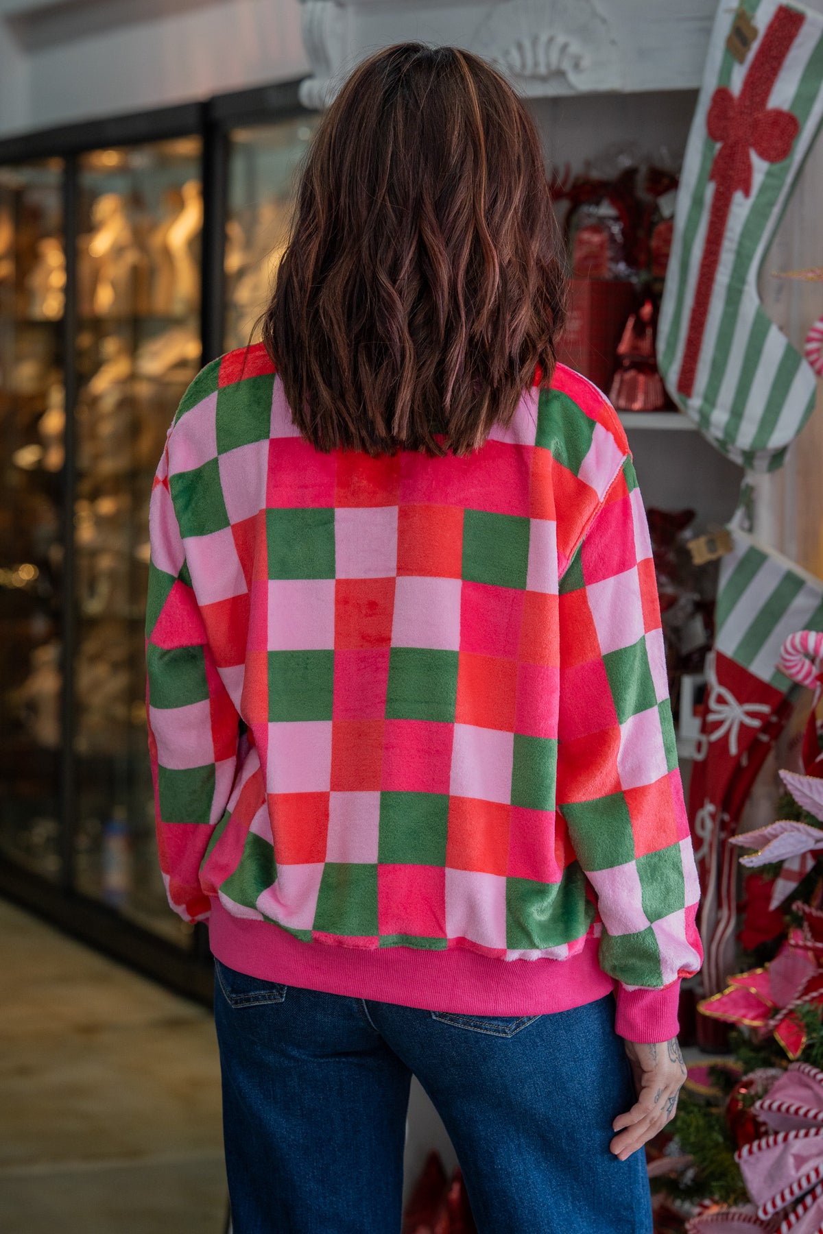HO HO HO Checkered Sweatshirt