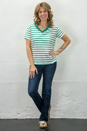 Rebecca V-Neck Green Top