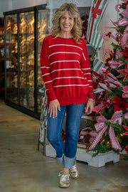 Haisley Red Striped Sweater