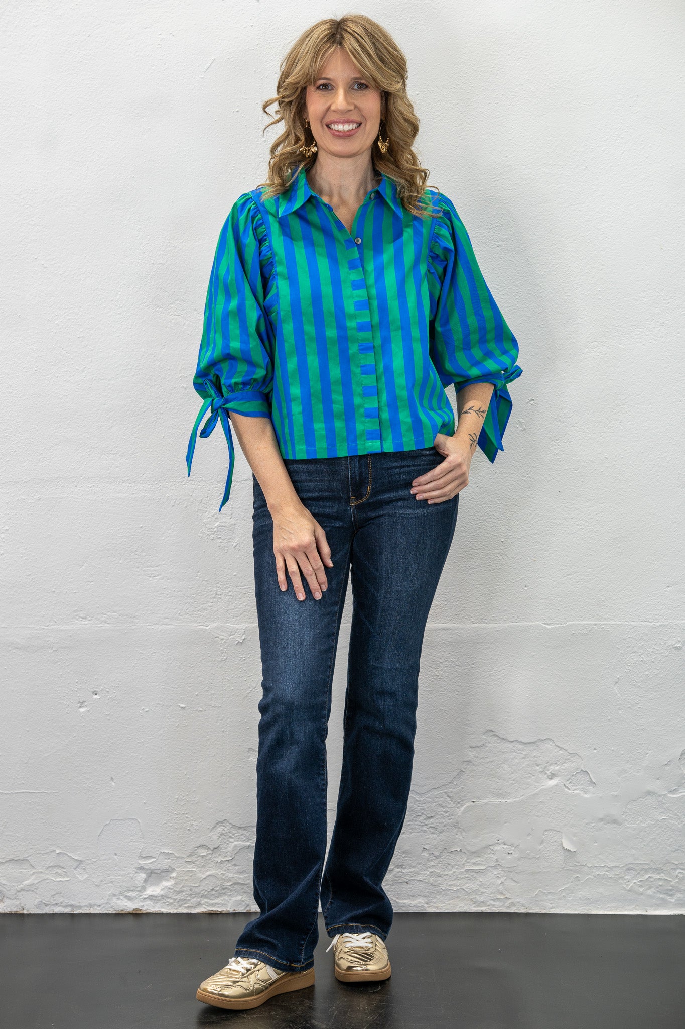 Color Crush Blue & Green Top