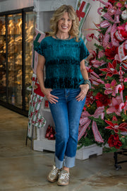 Alora Emerald Velvet Top