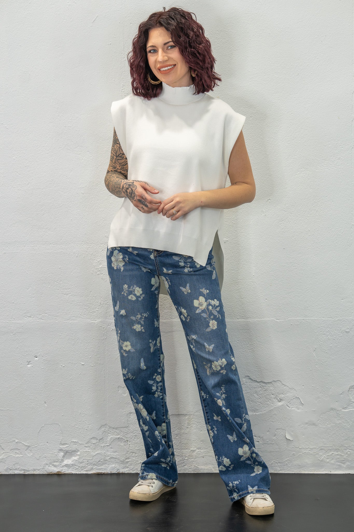 Naomi White Knit Top