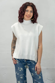 Naomi White Knit Top