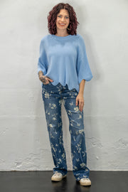 Classy Comfort Blue Knit Top