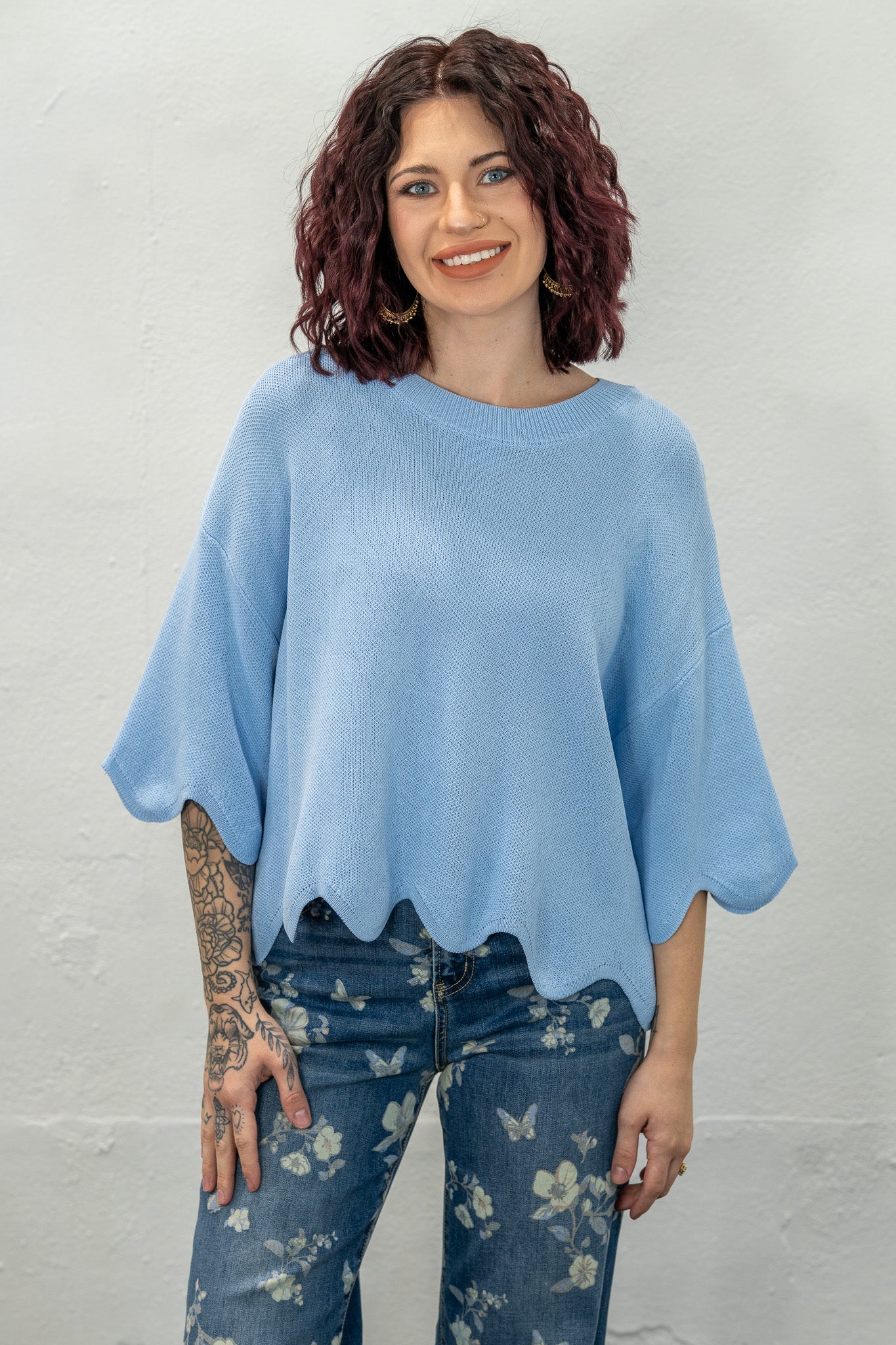 Classy Comfort Blue Knit Top