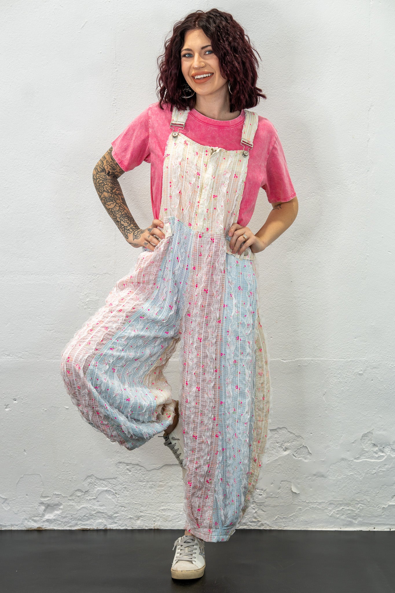 Fabulous Frills Floral Overalls