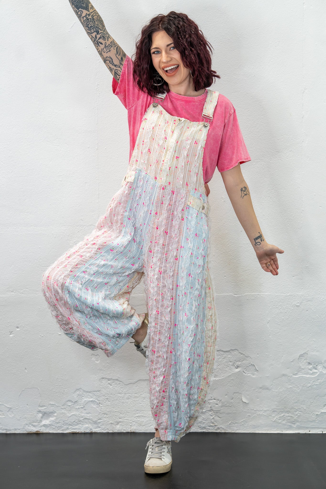 Fabulous Frills Floral Overalls