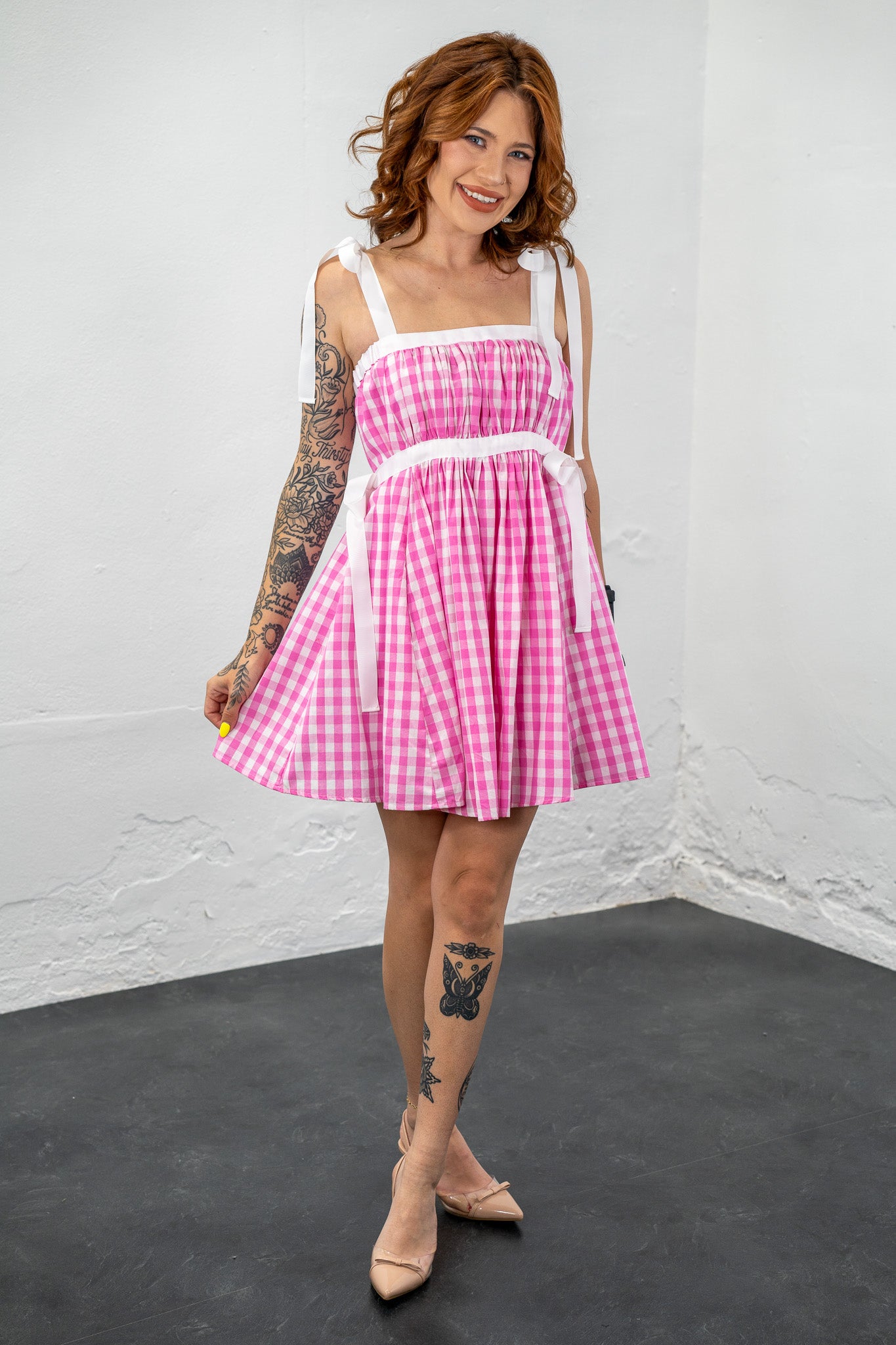Lissie Pink Gingham Dress