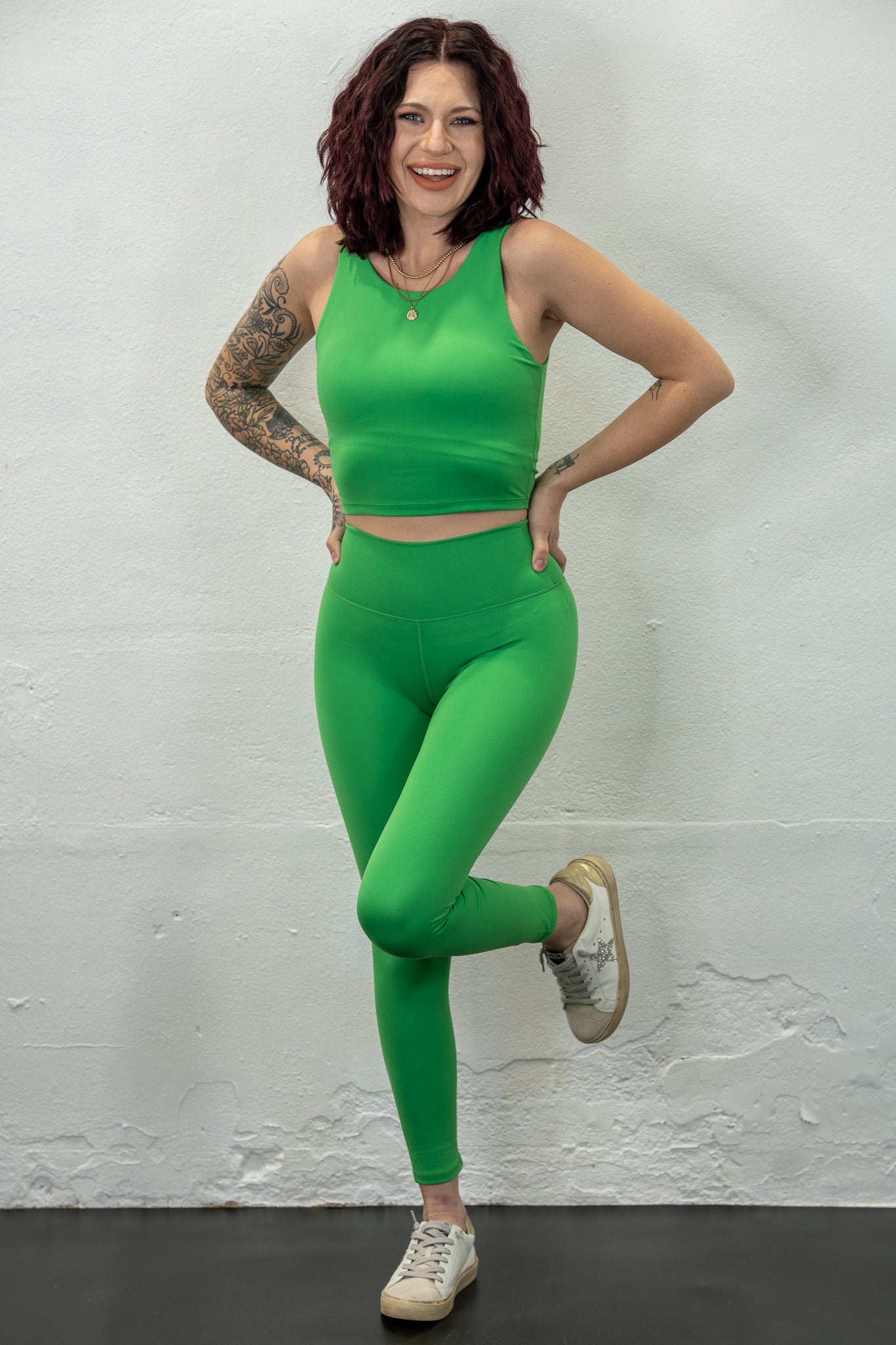 Hustle Honey Green Leggings