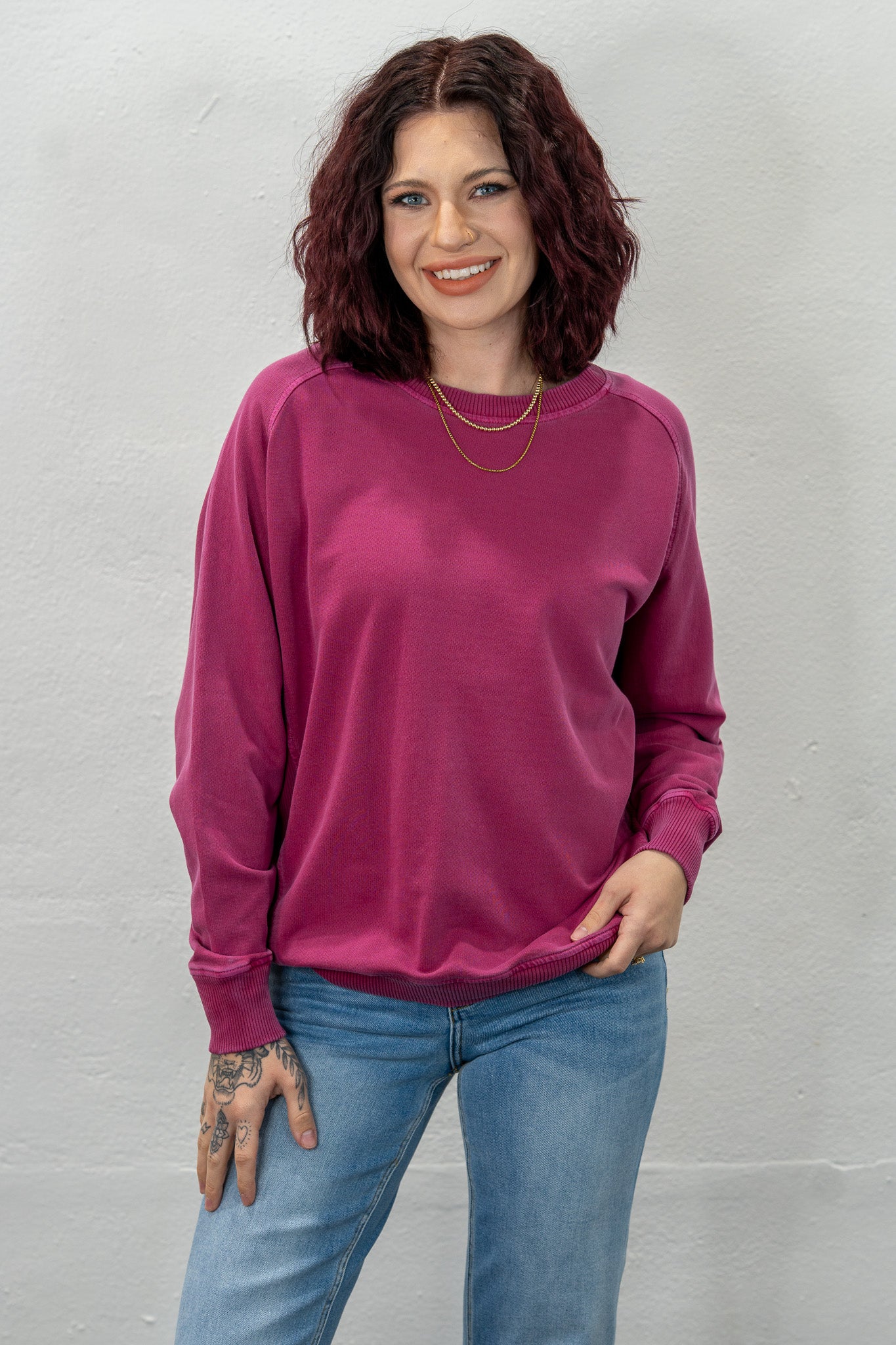 The Soft Stretch Raspberry Pullover
