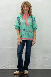 Kathleen Mint Floral Top