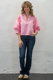 Alexia Pink V-Neck Top