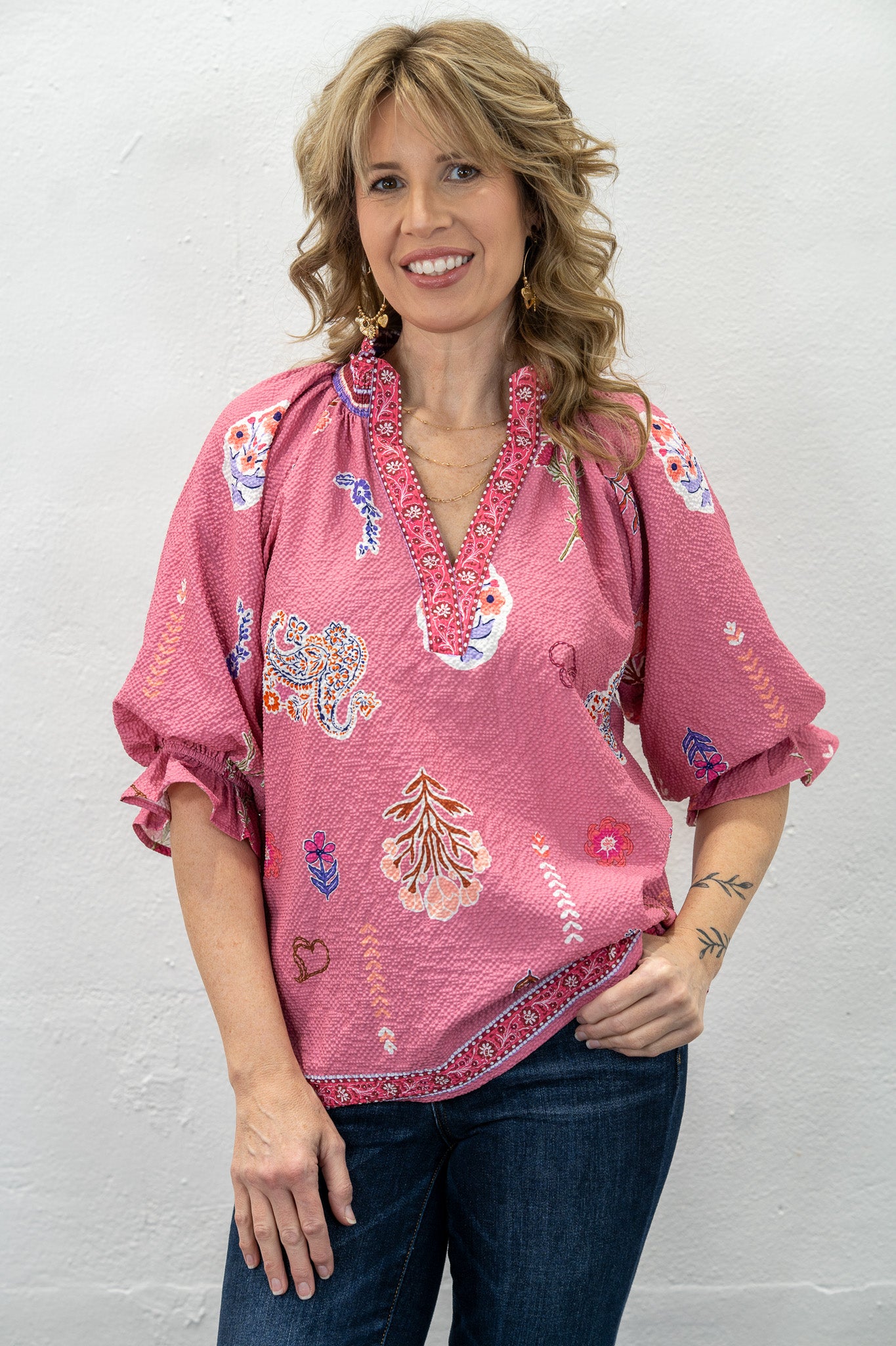 Kathleen Pink Floral Top