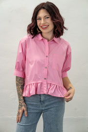 Sylvia Pink Button-Down Top