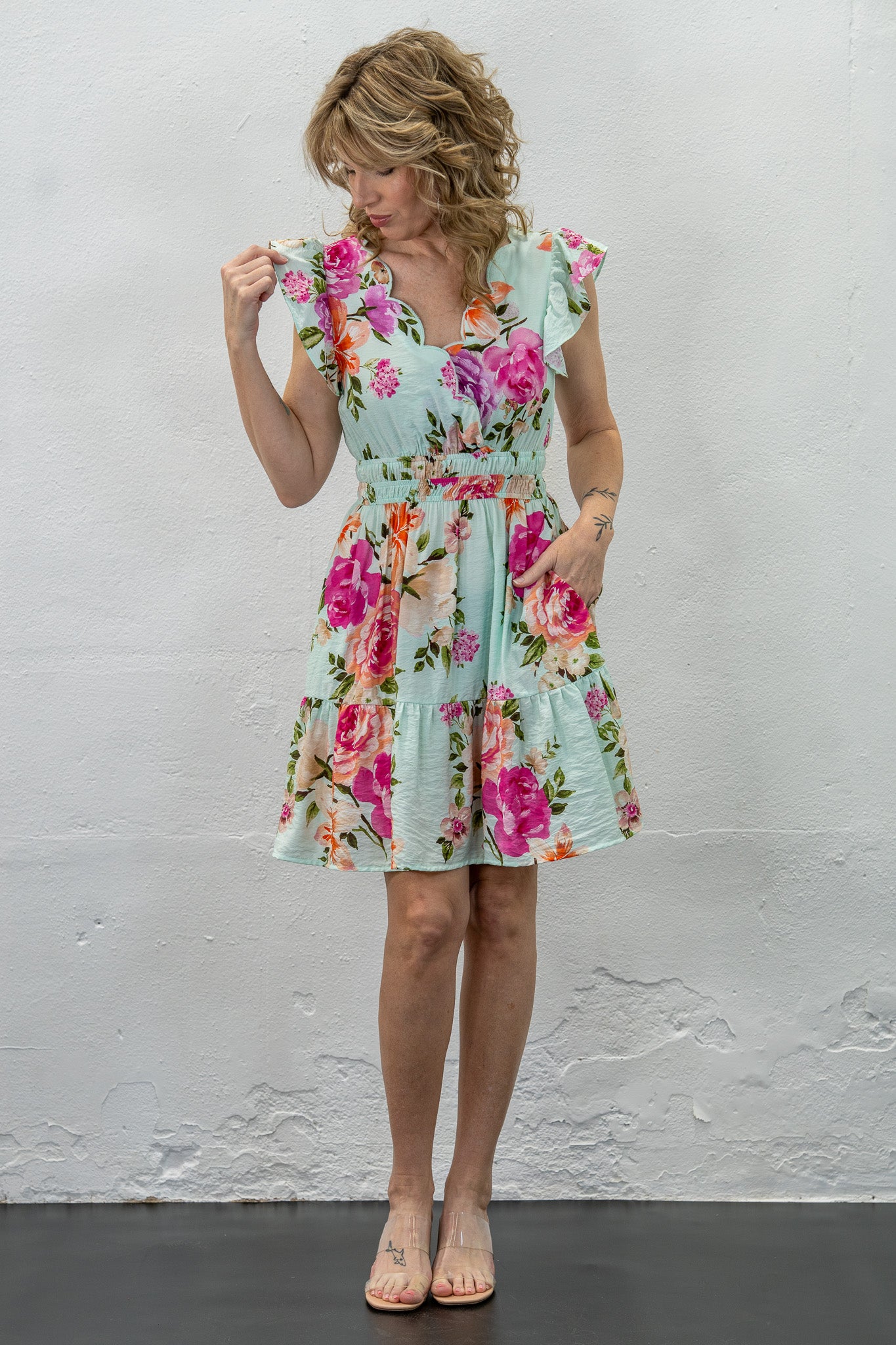 Mint To Be Floral Dress